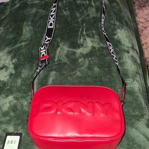 Donna Karan New York Crossbody Red Purse for New . Adjustable strap .